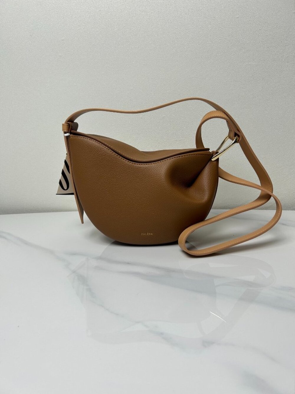 Polène Numero Un Soft Pebbled Leather Crossbody Hobo Bag